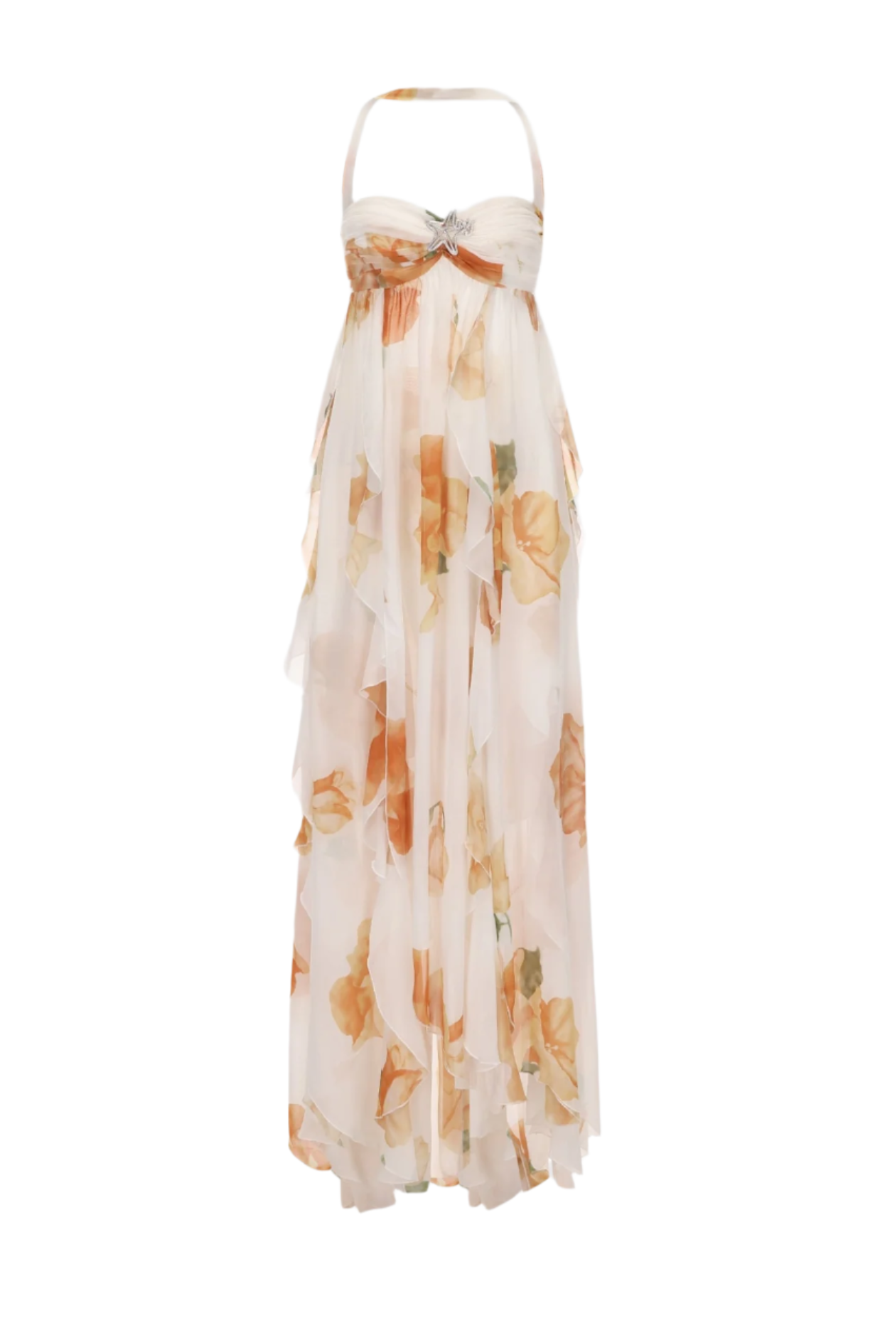 Flowering Girl Women Takala Floral Halter Backless Split Maxi Dress