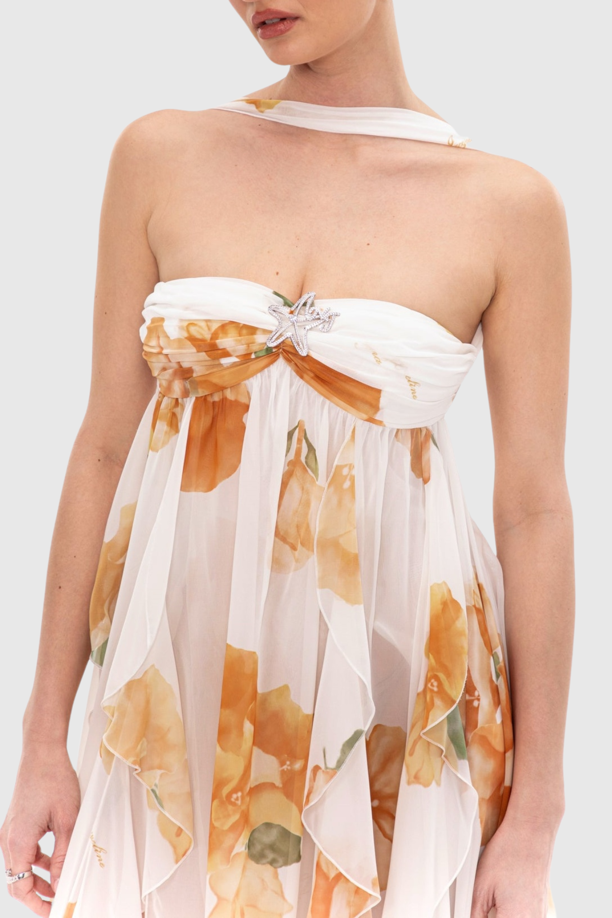 Flowering Girl Women Takala Floral Halter Backless Split Maxi Dress