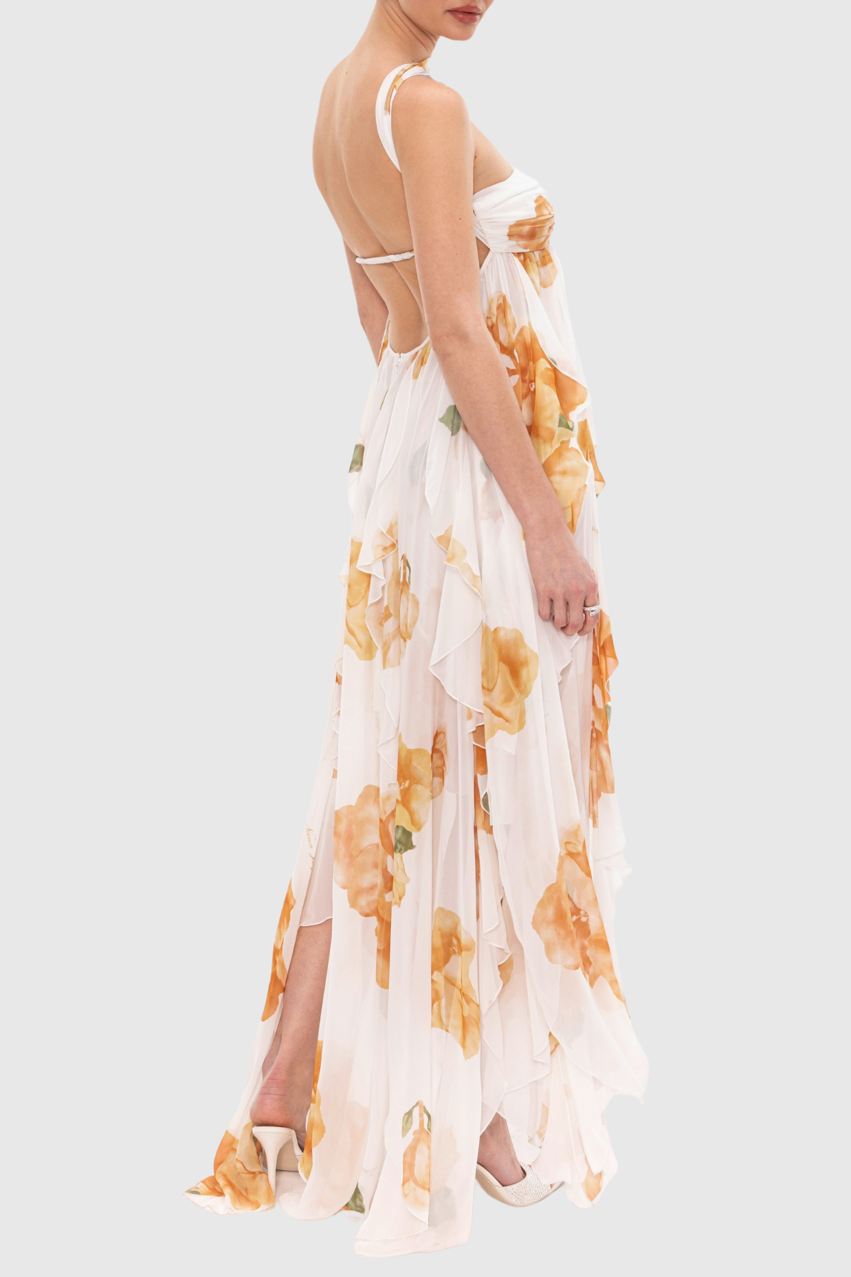 Flowering Girl Women Takala Floral Halter Backless Split Maxi Dress