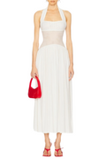 Flowering Girl Women Tameron Halter Mesh Ruffle Maxi Dress