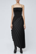 Flowering Girl Women Taron Spaghetti Strap Asymmetric Pleat Maxi Dress