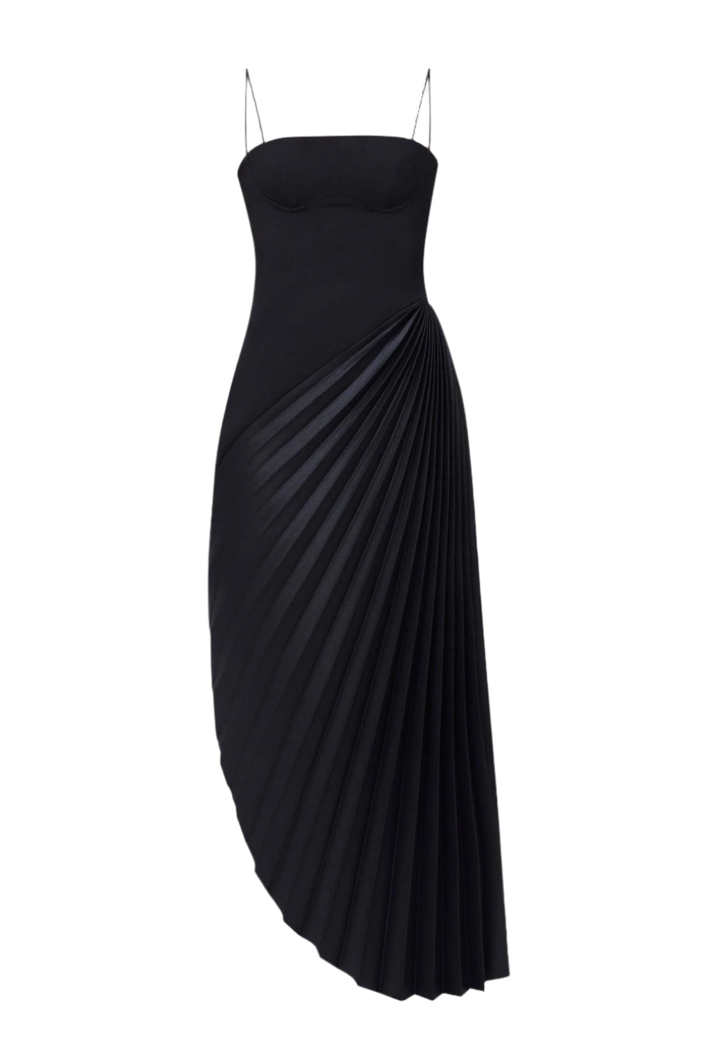 Flowering Girl Women Taron Spaghetti Strap Asymmetric Pleat Maxi Dress