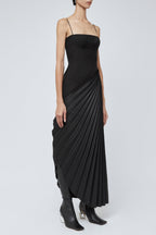 Flowering Girl Women Taron Spaghetti Strap Asymmetric Pleat Maxi Dress