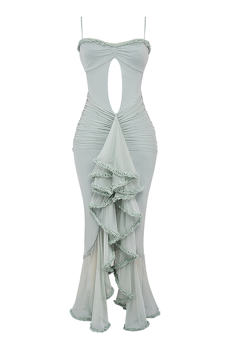 Flowering Girl Women Taylor Ruffled Mesh Maxi Dress - Blue