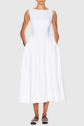 Flowering Girl Women Tayna Ruched Backless Midi Dress - White