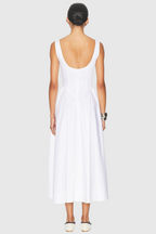 Flowering Girl Women Tayna Ruched Backless Midi Dress - White