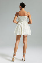 Flowering Girl Women Teela Diamante Bow Mesh Mini Dress