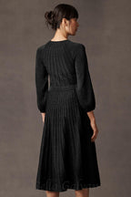 Flowering Girl Women lumia knitted midi dress in black metallic
