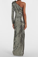 Flowering Girl Women Thirza Floral Sequin One Shoulder Maxi Dress
