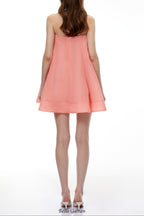 sabrina Off-Shoulder 3D Floral Mini Dress in pink