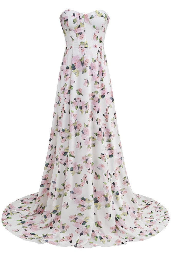 Flowering Girl Women Trinity Printed Strapless Maxi Dress