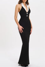 Tsanko Halter Maxi Bandage Dress