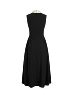 Two Tone Bow Tie Ruffle Midi Dress