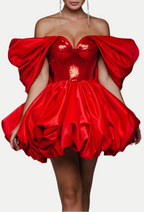 Flowering Girl Women Vakia Sequin Off Shoulder Mini Dress