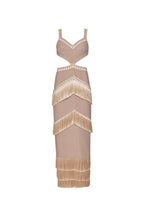 Flowering Girl Women Valentina Cut-Out Fringe Knit Maxi Dress