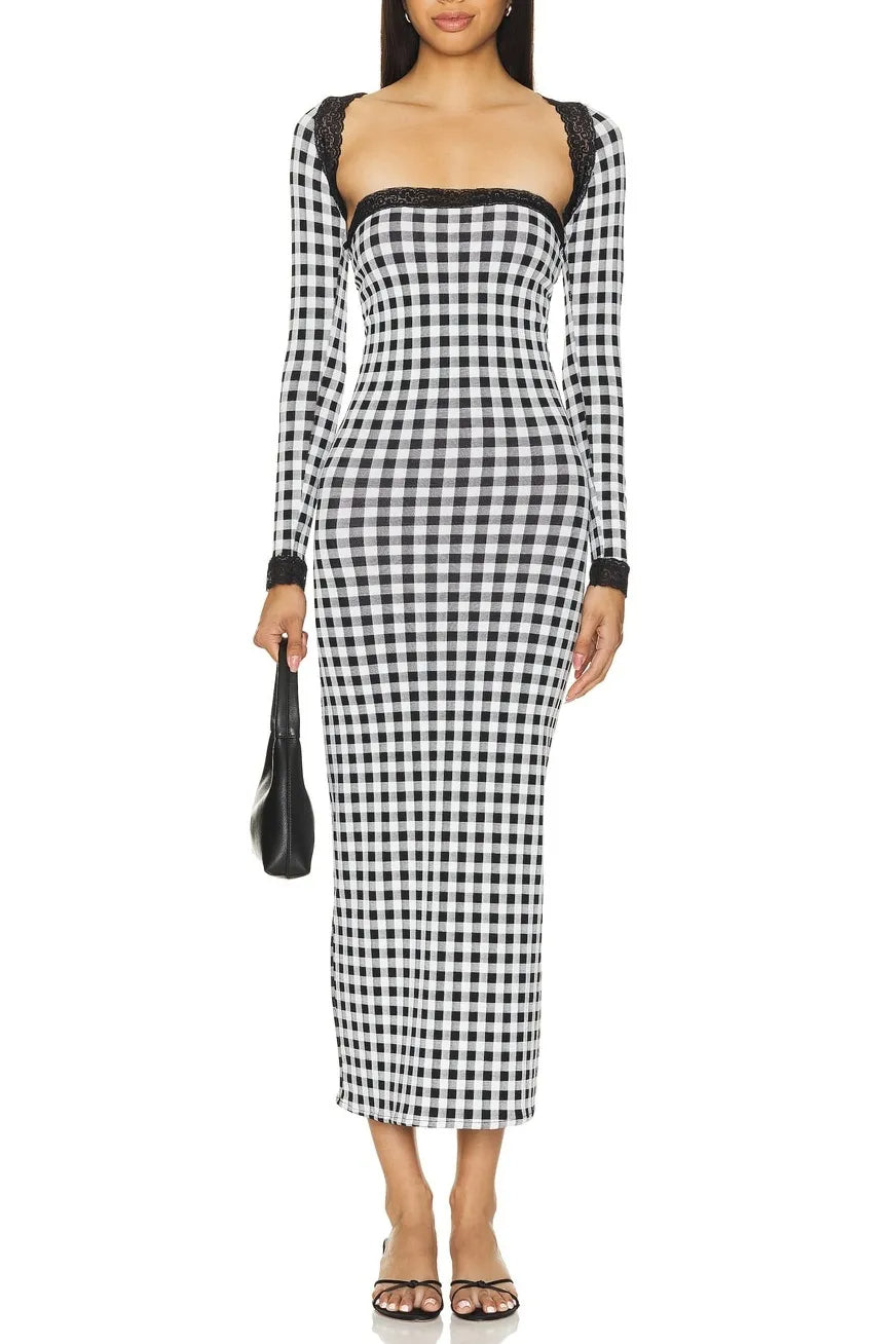 Flowering Girl Women Vanessa Gingham Print Dress Set