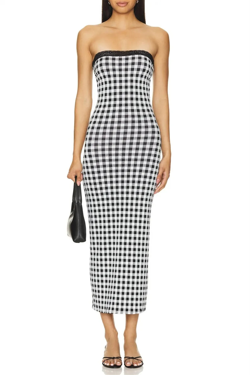 Flowering Girl Women Vanessa Gingham Print Dress Set