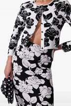 Flowering Girl Women Vernon Jacquard Bandage Two Piece Set