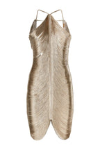 Flowering Girl Women Veroty Halter Fringe Mini Dress - Silver