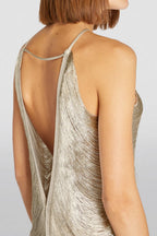 Flowering Girl Women Veroty Halter Fringe Mini Dress - Silver