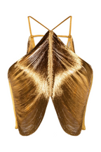 Flowering Girl Women Veroty Halter Fringe Top - Gold