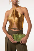 Flowering Girl Women Veroty Halter Fringe Top - Gold
