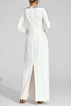 Flowering Girl Women tiffany rhinestone embellished cutout maxi dress - white