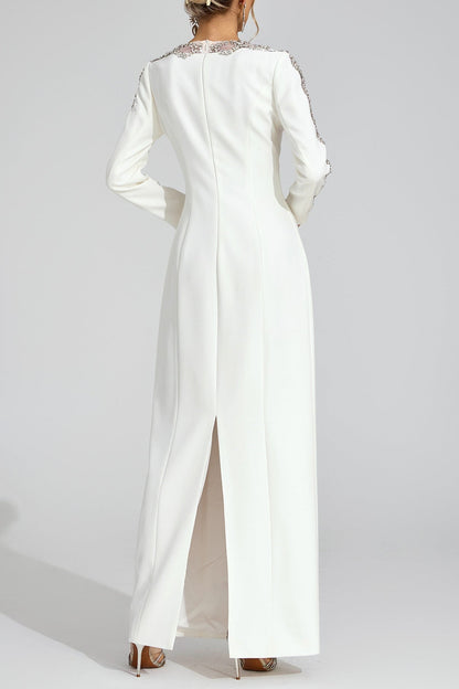 tiffany rhinestone embellished cutout maxi dress - white