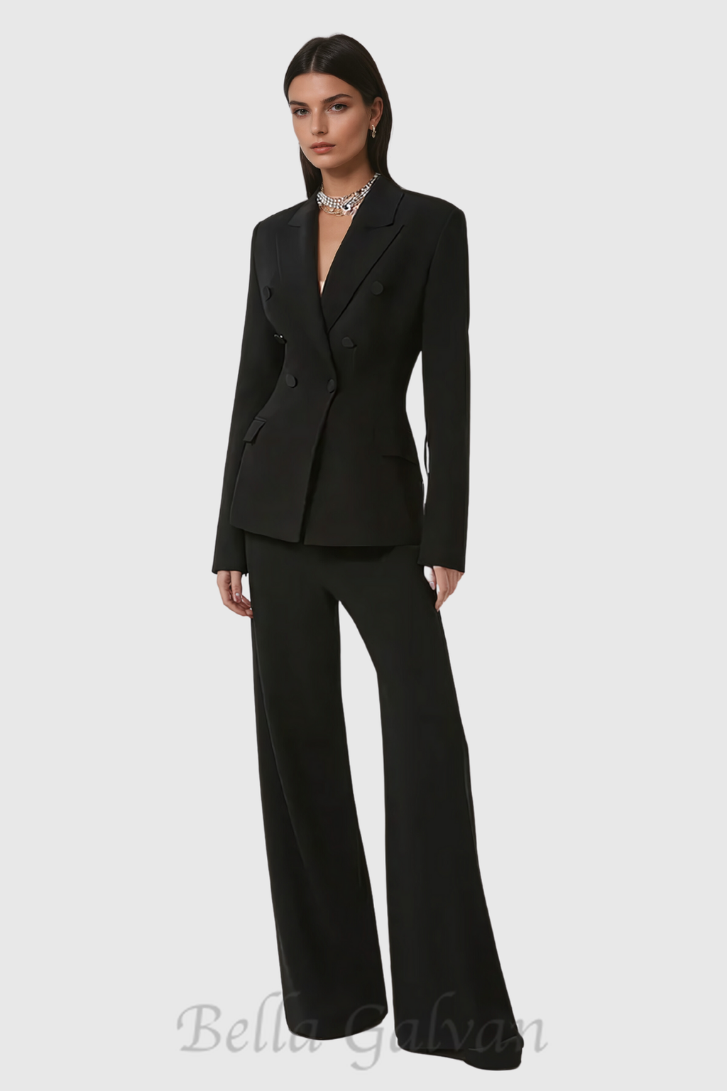 Flowering Girl Women Vienna Hollow Fringe Backless Blazer in black
