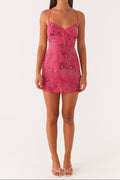 Flowering Girl Women Vietta Sequin Cami Mini Dress in Fuchsia