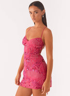 Flowering Girl Women Vietta Sequin Cami Mini Dress in Fuchsia