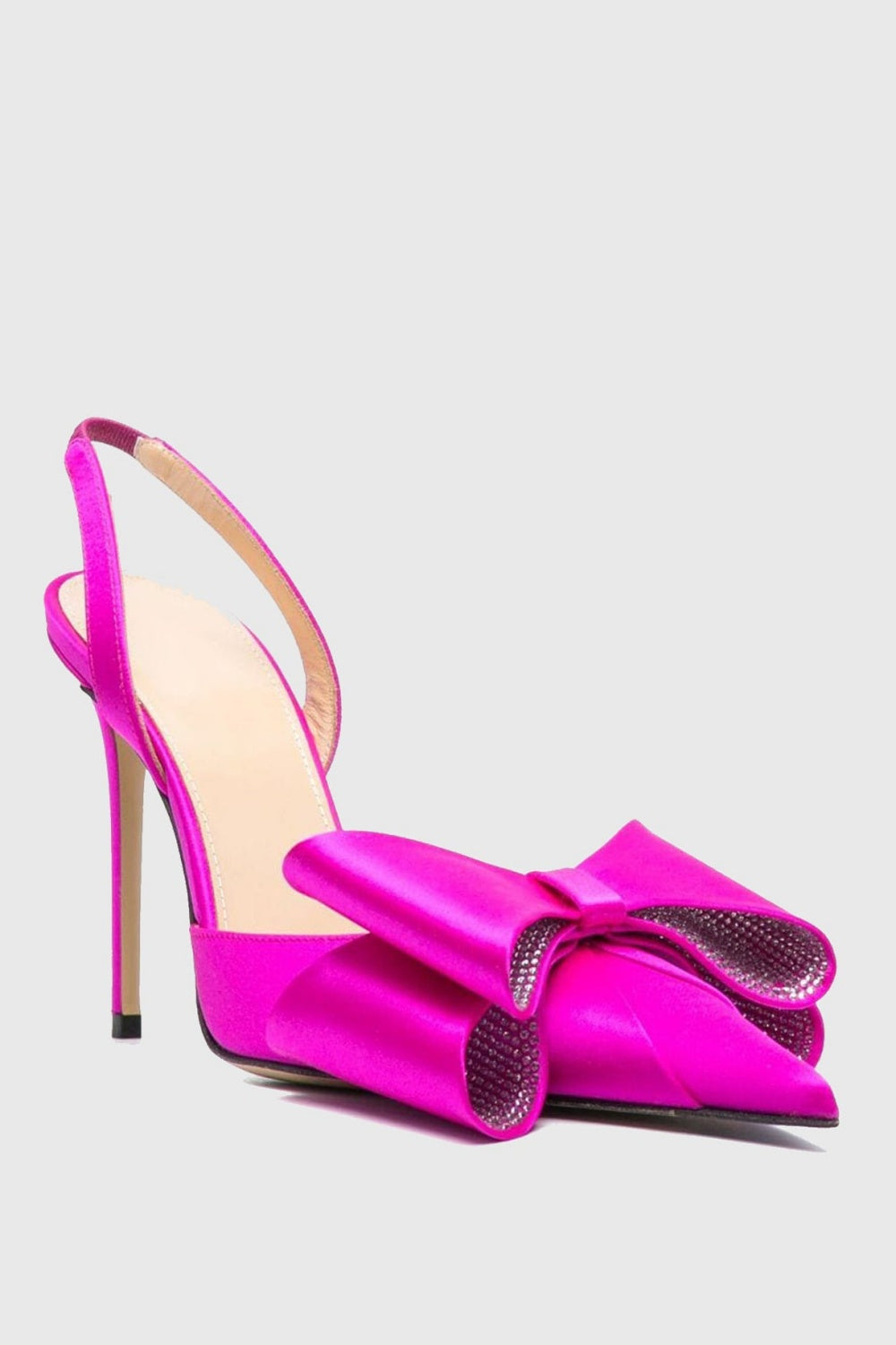 Flowering Girl Women Violeta Bow-embellished Satin Slingback Pumps - Pink