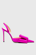 Flowering Girl Women Violeta Bow-embellished Satin Slingback Pumps - Pink