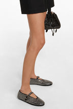 Flowering Girl Women Violeta Rhinestone Fishnet Ballet Flats