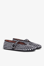 Flowering Girl Women Violeta Rhinestone Fishnet Ballet Flats