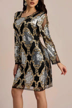Flowering Girl Women Vivien Sequins Embroidery Sheer Mini Dress