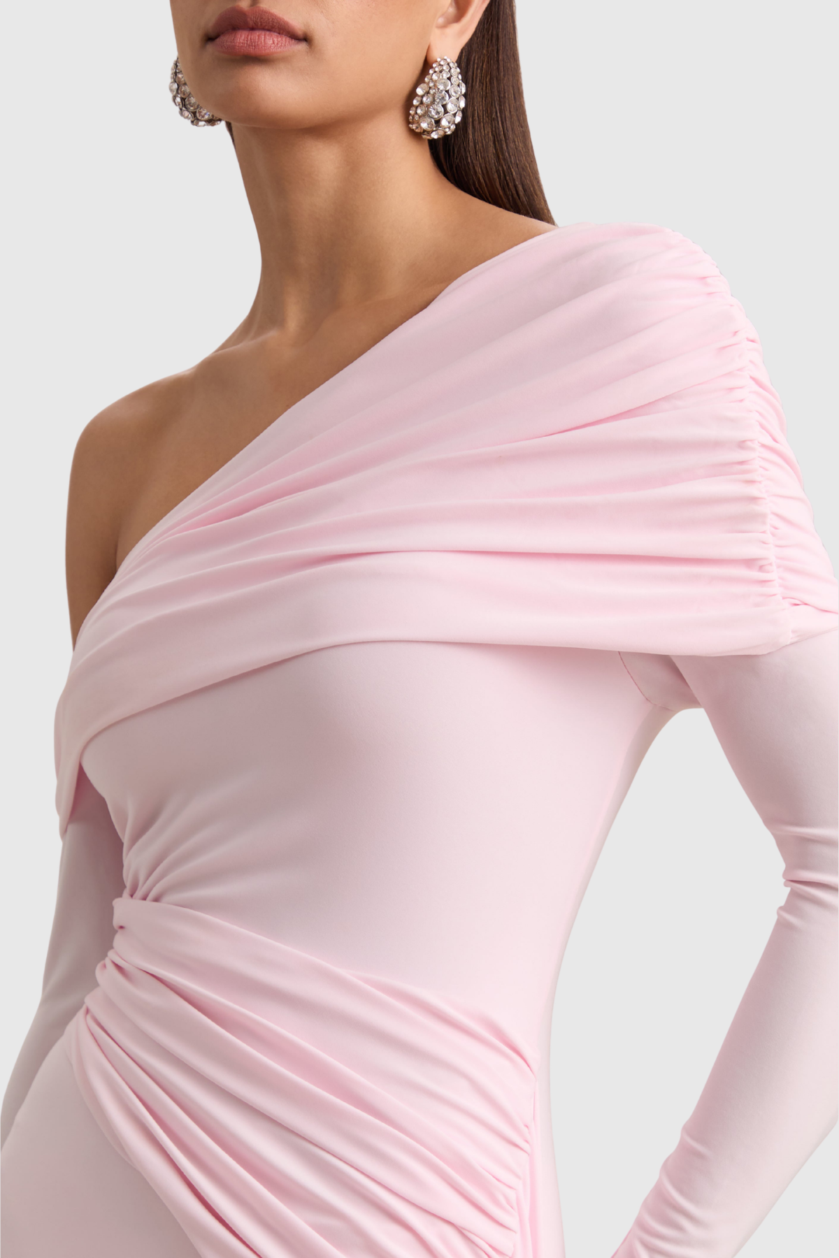 Flowering Girl Women Vlaise Off Shoulder Draped Mini Dress - Pink