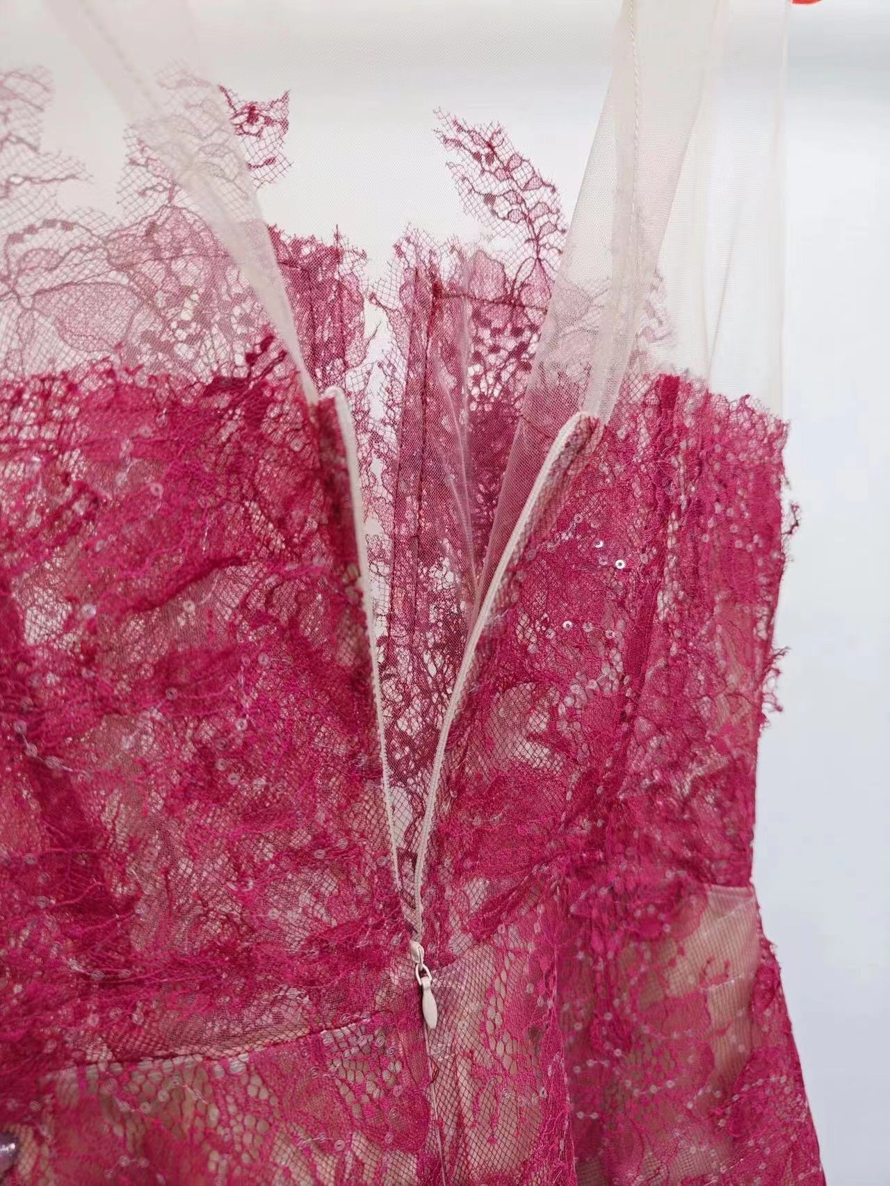 Flowering Girl Women RED FLORAL LACE EMBROIDER MIDI DRESS