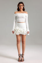 Flowering Girl Women Wesani Ruched Flounced Mini Skirt