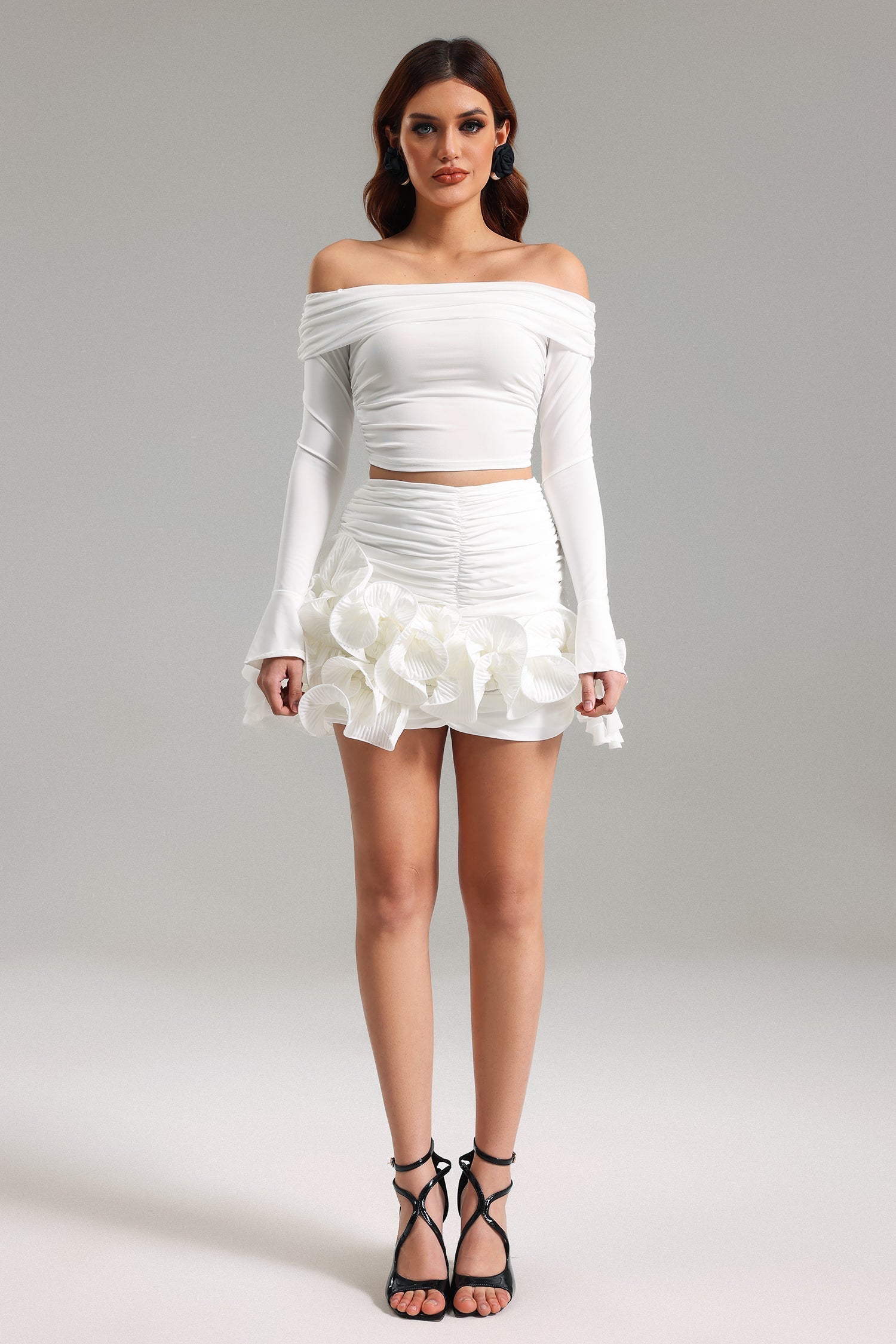 Flowering Girl Women Wesani Ruched Flounced Mini Skirt