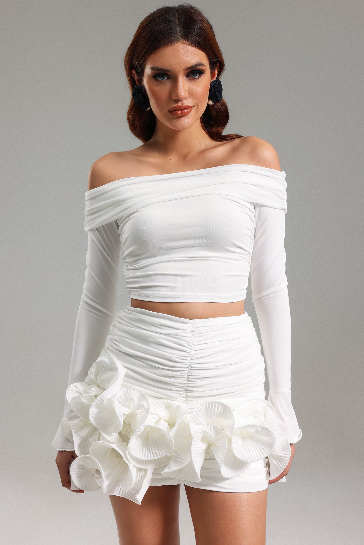 Flowering Girl Women Wesani Ruched Flounced Mini Skirt