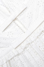 Flowering Girl Women White Cotton Broderie Midi Dress