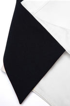 White Cotton Contrast Collar Mini Dress