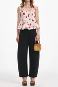 Flowering Girl Women White Floral Plisse Top