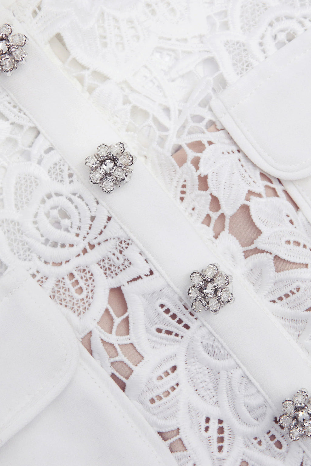 Flowering Girl Women White Lace Mini Dress