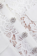 Flowering Girl Women White Lace Mini Dress