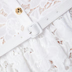 Flowering Girl Women White Lace Tiered Mini Dress