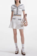 Flowering Girl Women White Textured Knit Top