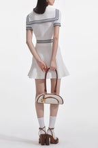 Flowering Girl Women White Textured Knit Mini Skirt