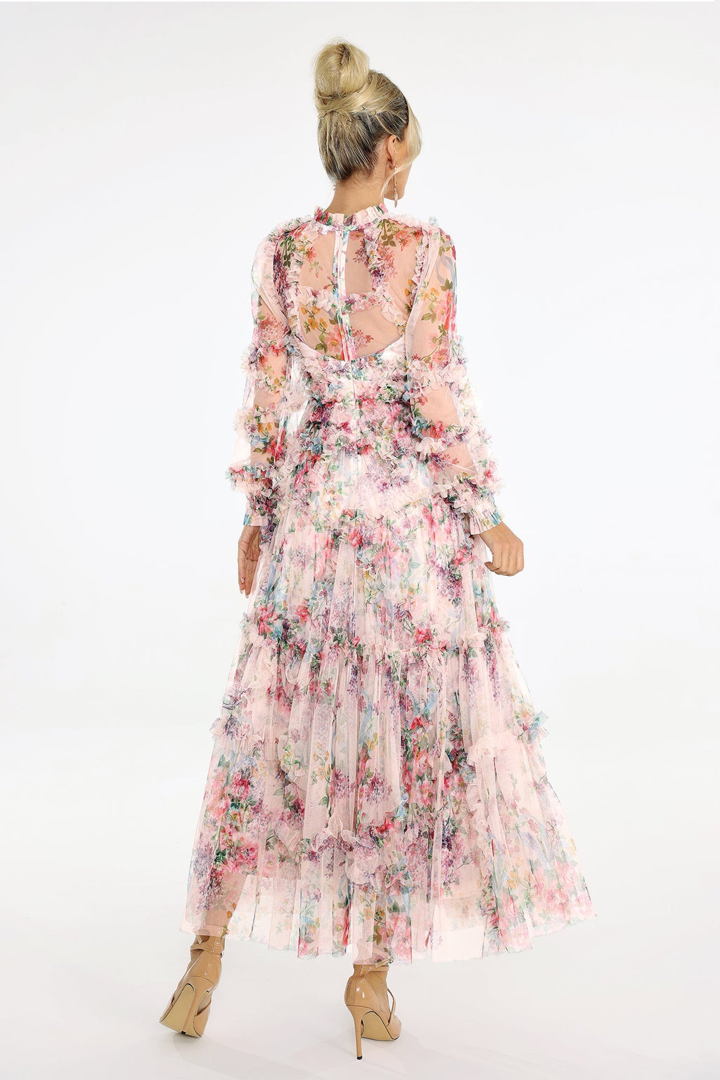 Flowering Girl Women Winona Print Mesh Midi Dress